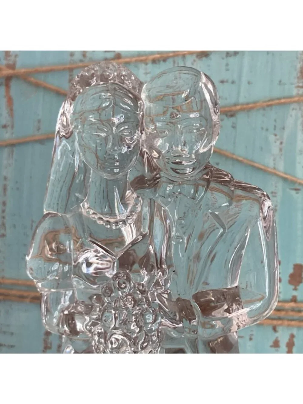Waterford Crystal Bride and Groom Wedding Couple Figurine Cake Topper